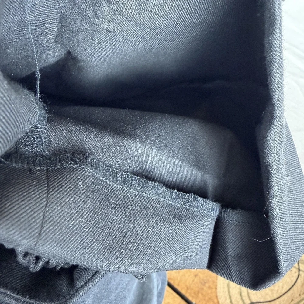 Madewell Dress Pants Womens 10 Black Slouchy Straight Twill Pull‎ On Work Office